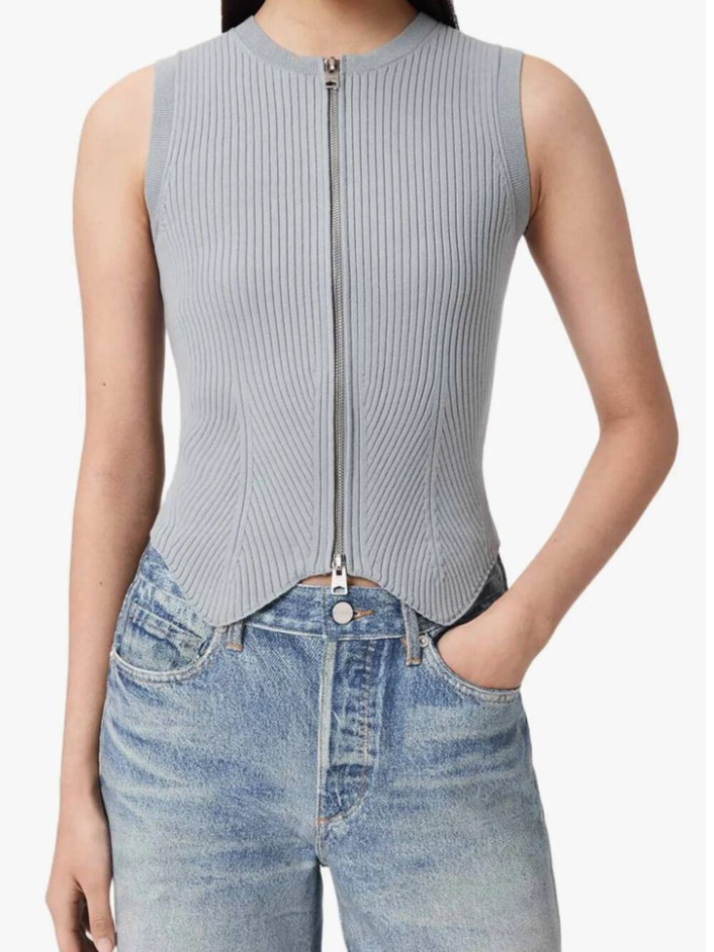 All Saints Cruz Rib Knit Sweater Vest - Picture 6 of 6